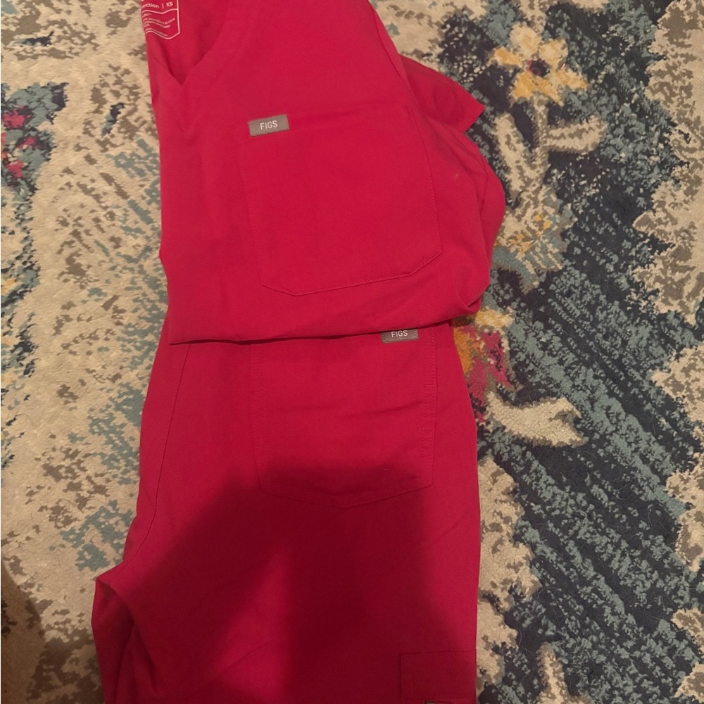 Figs Hot Pink Scrub Top and Pants